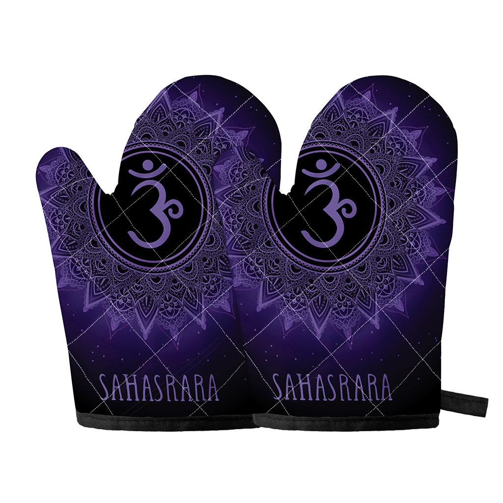 Sahasrara Chakra Symbol Print Oven Mitts