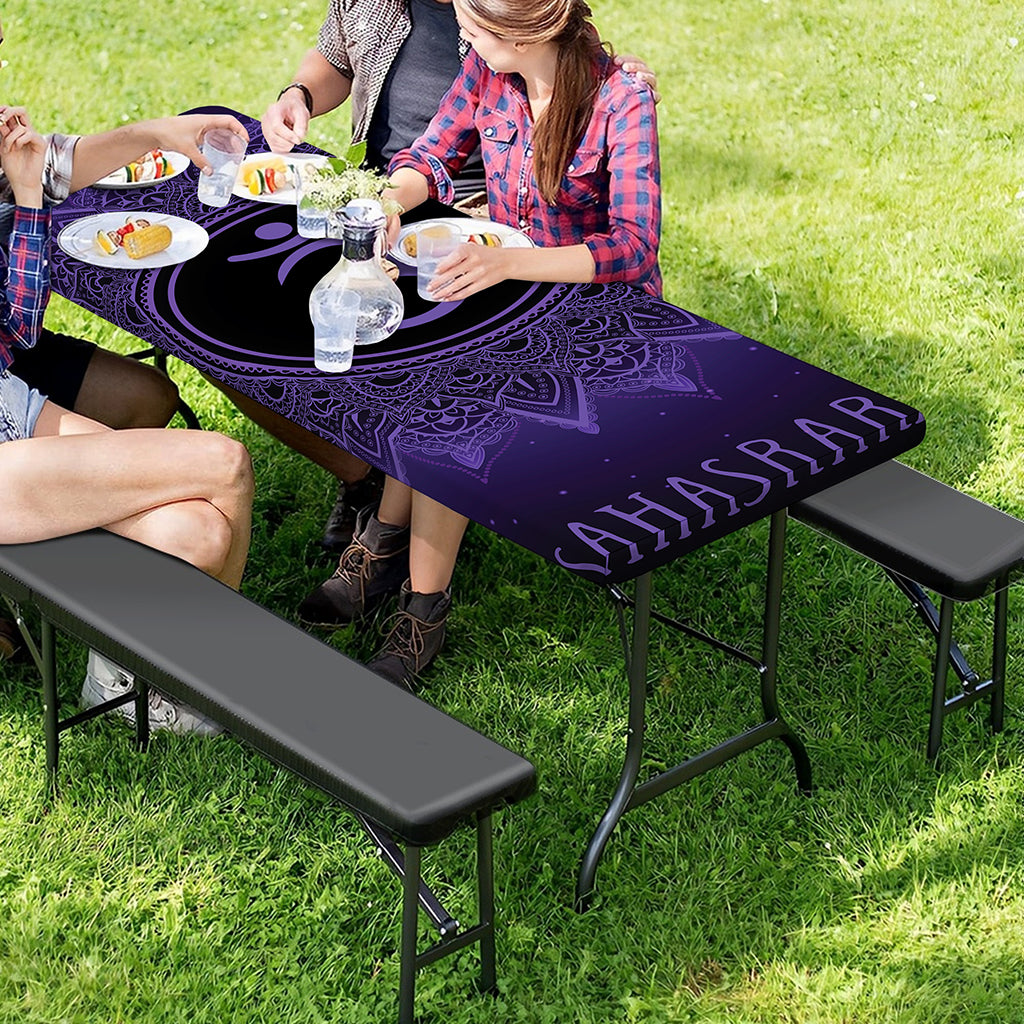 Sahasrara Chakra Symbol Print Picnic Table Cover