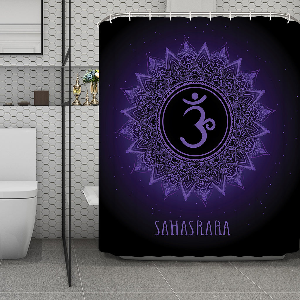 Sahasrara Chakra Symbol Print Polyester Shower Curtain
