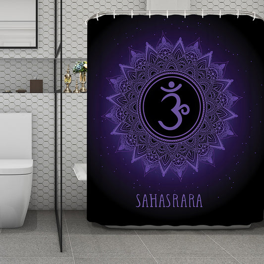 Sahasrara Chakra Symbol Print Polyester Shower Curtain