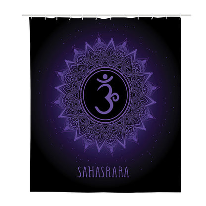 Sahasrara Chakra Symbol Print Polyester Shower Curtain