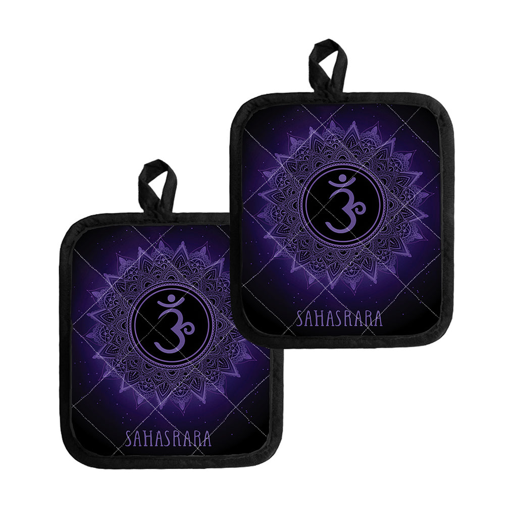 Sahasrara Chakra Symbol Print Pot Holders