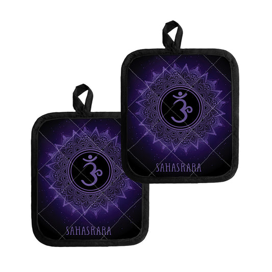 Sahasrara Chakra Symbol Print Pot Holders