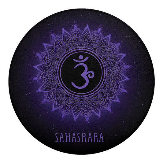 Sahasrara Chakra Symbol Print Round Blanket