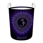 Sahasrara Chakra Symbol Print Round Laundry Basket