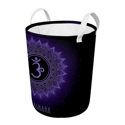 Sahasrara Chakra Symbol Print Round Laundry Basket