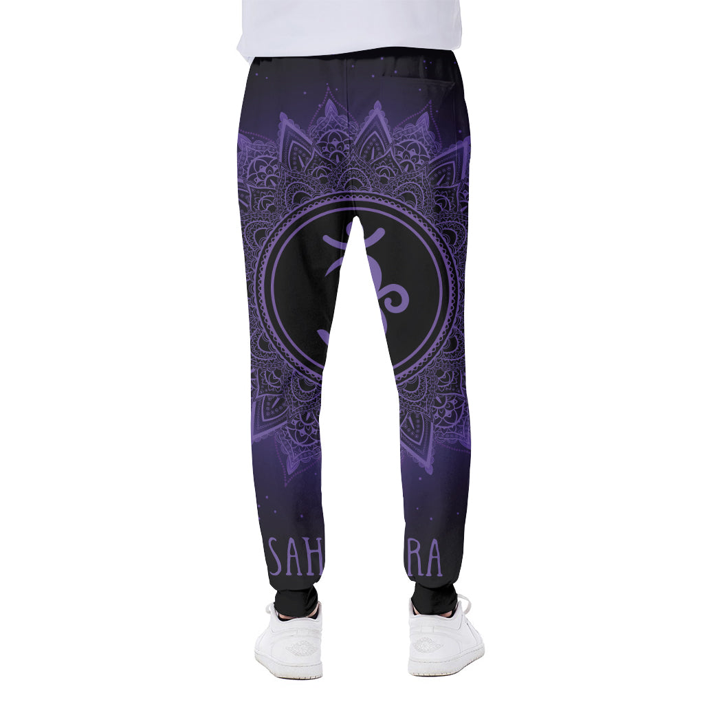 Sahasrara Chakra Symbol Print Scuba Joggers