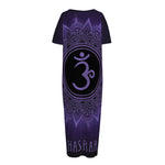 Sahasrara Chakra Symbol Print Short Sleeve Long Nightdress