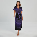 Sahasrara Chakra Symbol Print Short Sleeve Maxi Dress