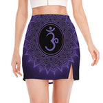 Sahasrara Chakra Symbol Print Side Slit Mini Skirt