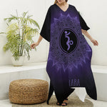 Sahasrara Chakra Symbol Print Silk V-Neck Kaftan Dress
