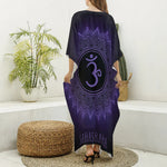 Sahasrara Chakra Symbol Print Silk V-Neck Kaftan Dress