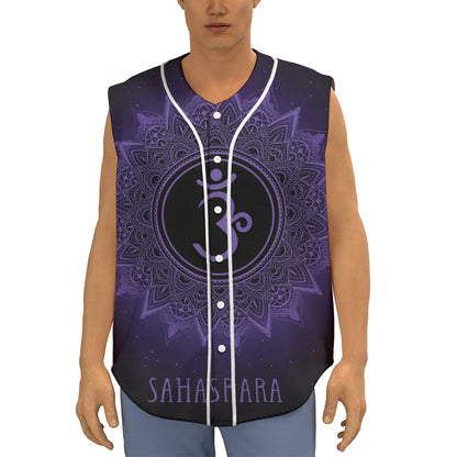 Sahasrara Chakra Symbol Print Sleeveless Baseball Jersey