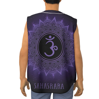 Sahasrara Chakra Symbol Print Sleeveless Baseball Jersey
