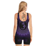 Sahasrara Chakra Symbol Print Sleeveless One Piece Swimsuit