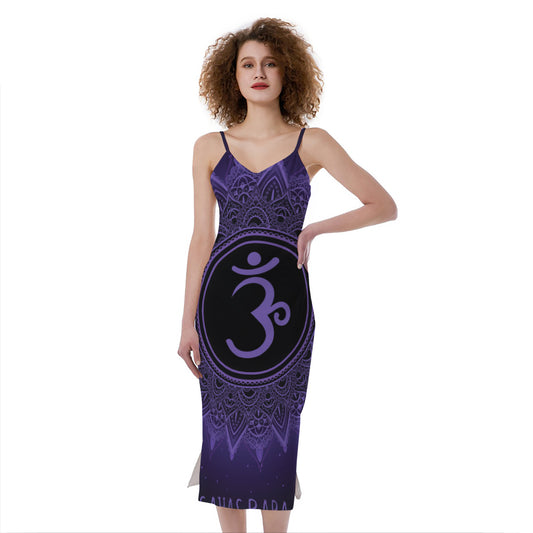 Sahasrara Chakra Symbol Print Slim Fit Midi Cami Dress