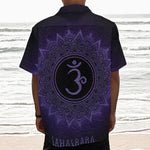 Sahasrara Chakra Symbol Print Textured Short Sleeve Shirt