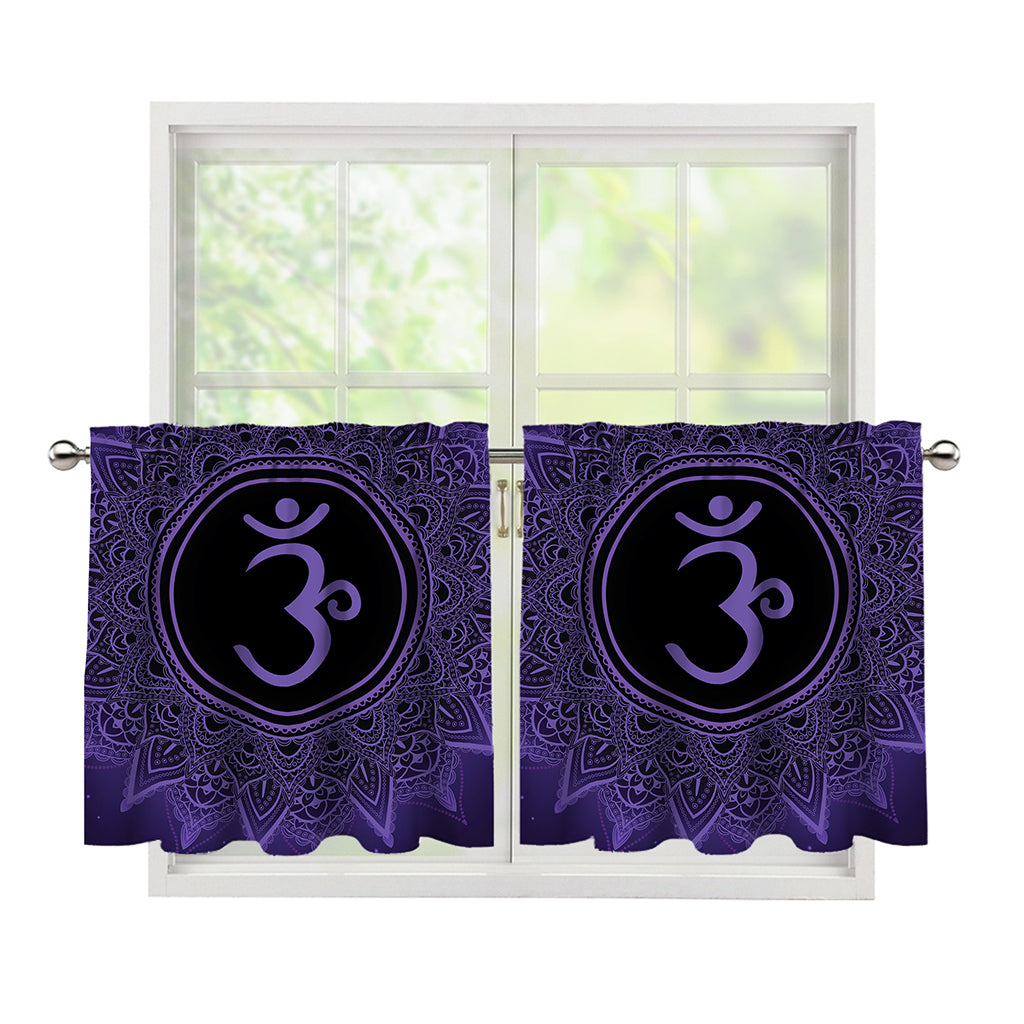 Sahasrara Chakra Symbol Print Tier Curtains