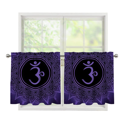 Sahasrara Chakra Symbol Print Tier Curtains