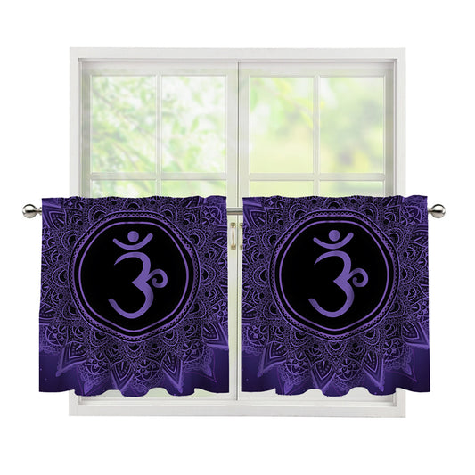 Sahasrara Chakra Symbol Print Tier Curtains
