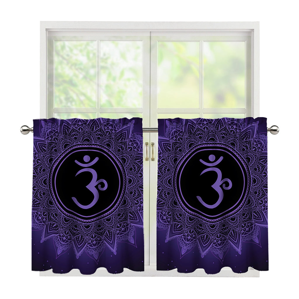 Sahasrara Chakra Symbol Print Tier Curtains