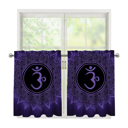 Sahasrara Chakra Symbol Print Tier Curtains