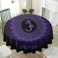 Sahasrara Chakra Symbol Print Waterproof Round Tablecloth