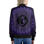 Sahasrara Chakra Symbol Print Women's Bomber Jacket