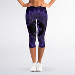 Sahasrara Chakra Symbol Print Women's Capri Leggings