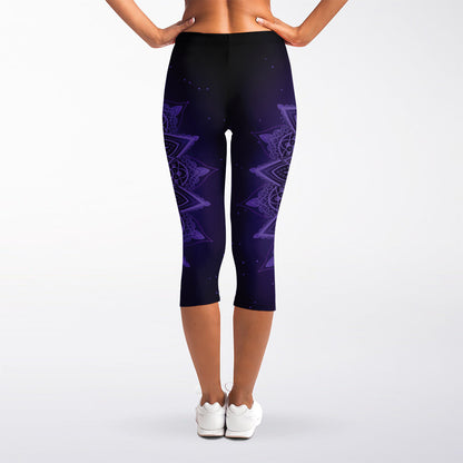 Sahasrara Chakra Symbol Print Women's Capri Leggings