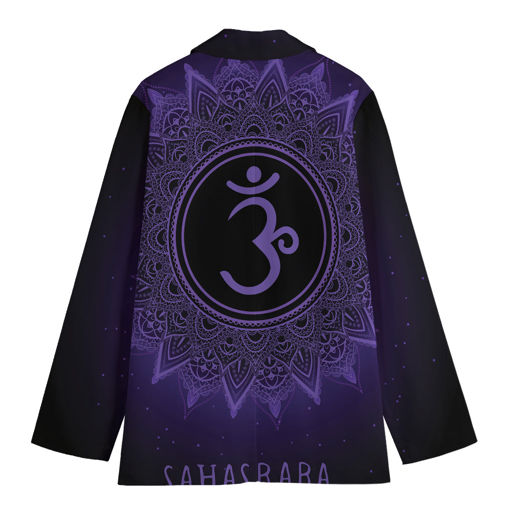 Sahasrara Chakra Symbol Print Women's Cotton Blazer