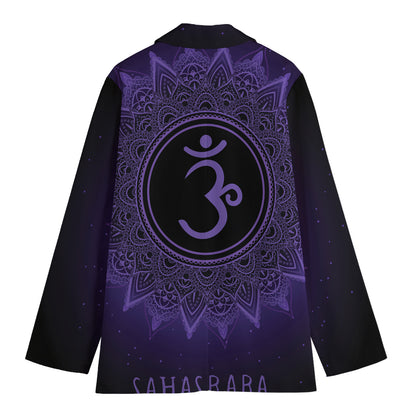 Sahasrara Chakra Symbol Print Women's Cotton Blazer