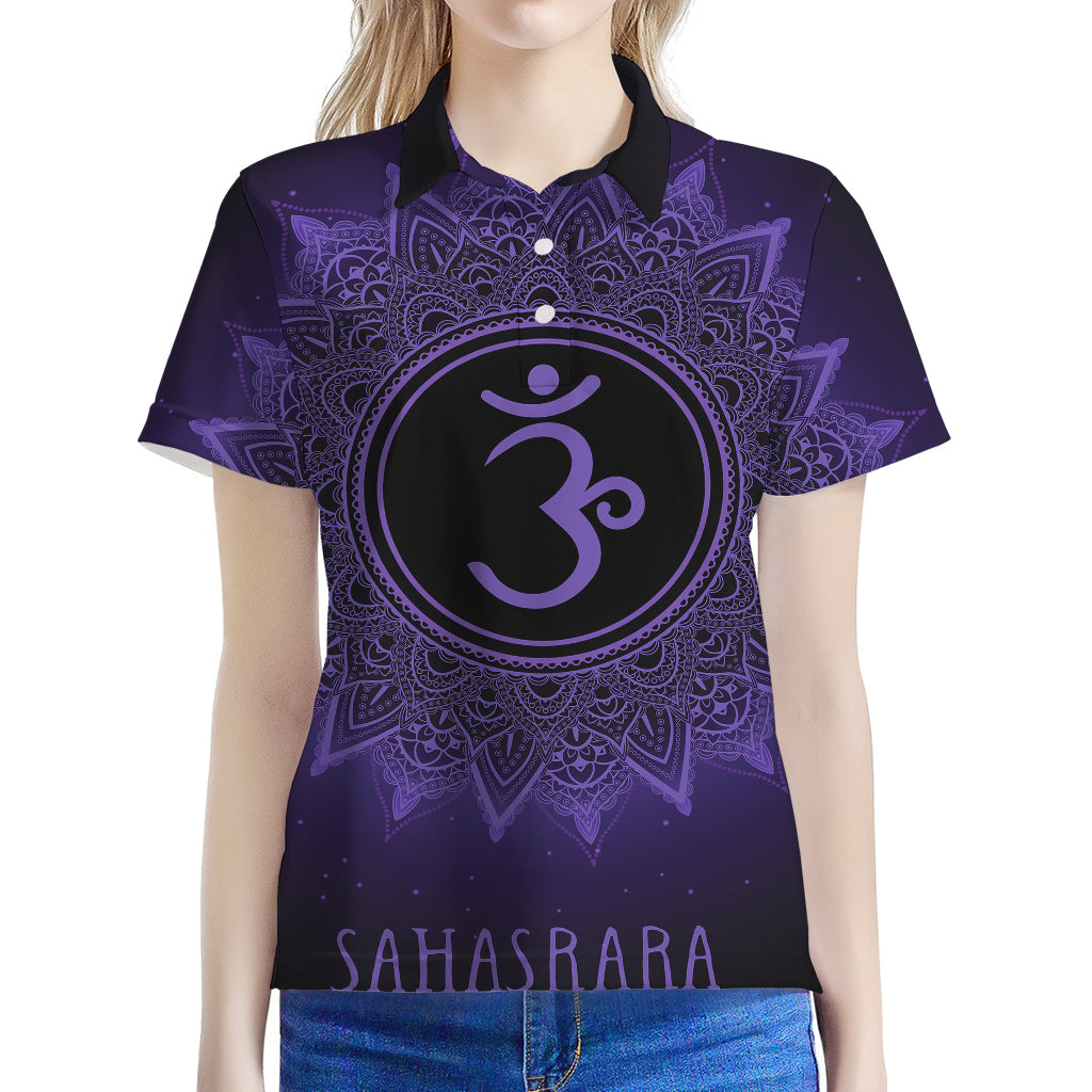 Sahasrara Chakra Symbol Print Women's Polo Shirt