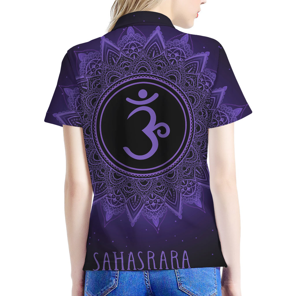 Sahasrara Chakra Symbol Print Women's Polo Shirt