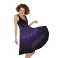 Sahasrara Chakra Symbol Print Sleeveless Knee Length Dress