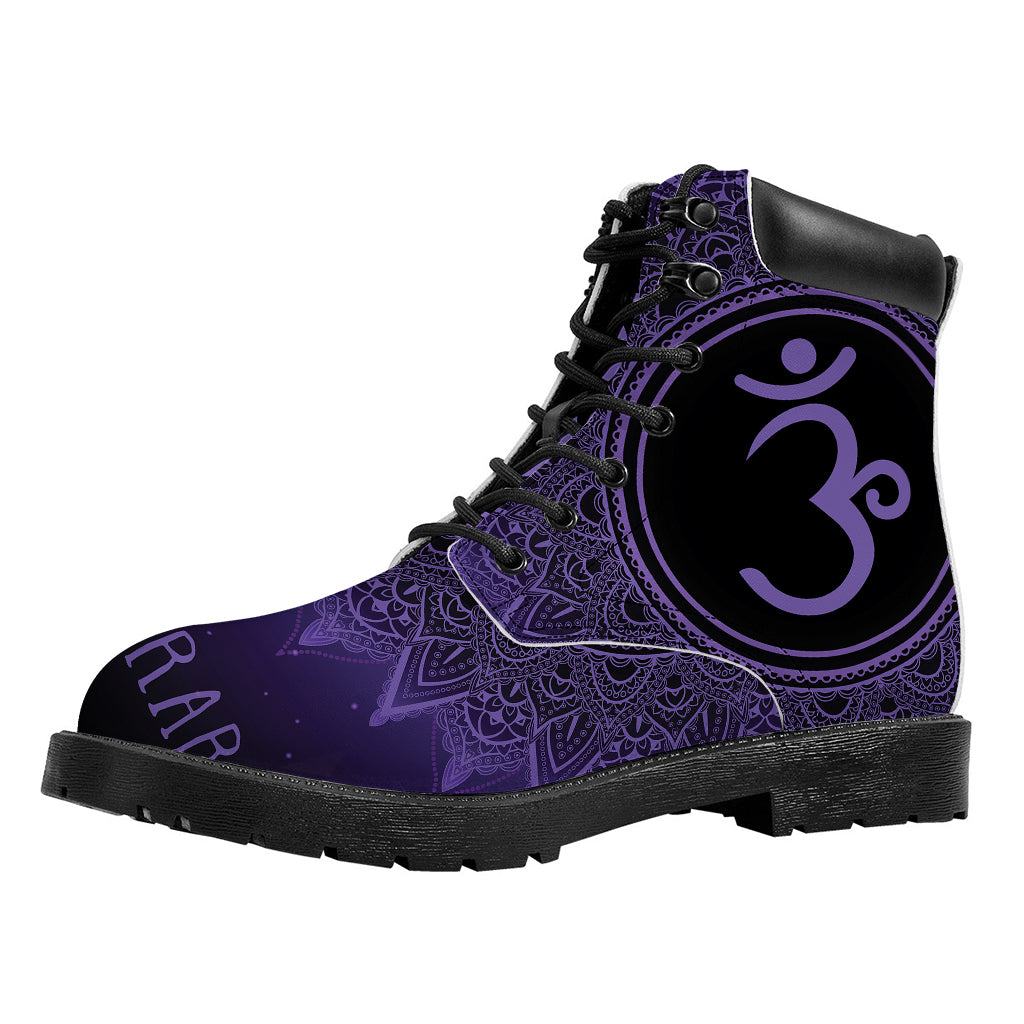 Sahasrara Chakra Symbol Print Work Boots