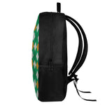 Saint Patrick's Day Argyle Pattern Print 17 Inch Backpack