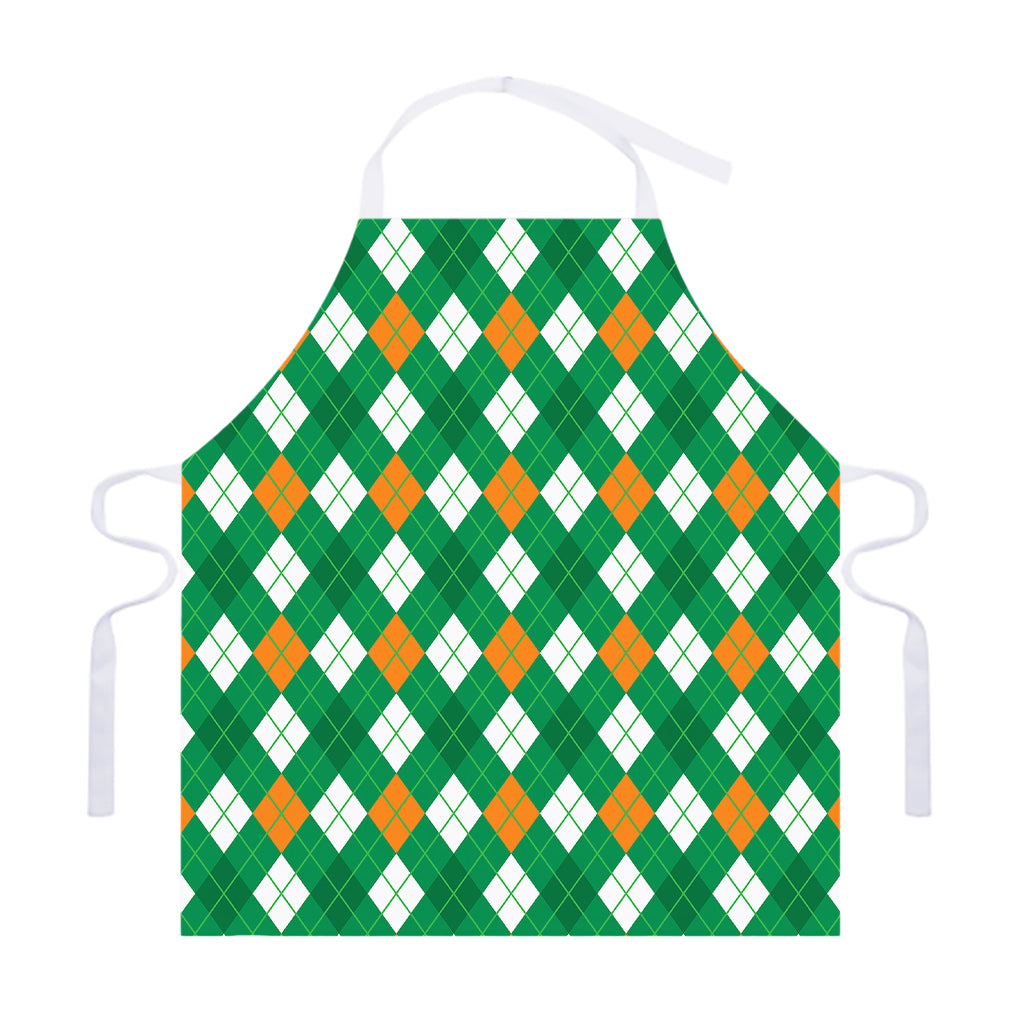 Saint Patrick's Day Argyle Pattern Print Adjustable Apron
