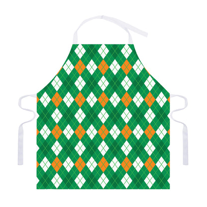 Saint Patrick's Day Argyle Pattern Print Adjustable Apron