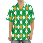 Saint Patrick's Day Argyle Pattern Print Aloha Shirt