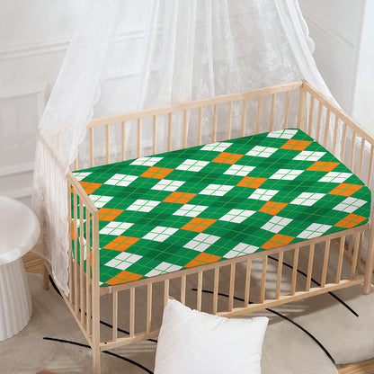 Saint Patrick's Day Argyle Pattern Print Baby Crib Sheet