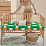 Saint Patrick's Day Argyle Pattern Print Baby Crib Sheet