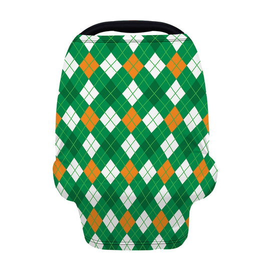 Saint Patrick's Day Argyle Pattern Print Baby Seat Cover