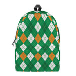 Saint Patrick's Day Argyle Pattern Print Backpack
