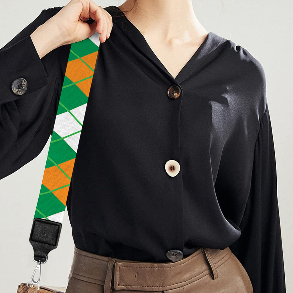 Saint Patrick's Day Argyle Pattern Print Bag Strap