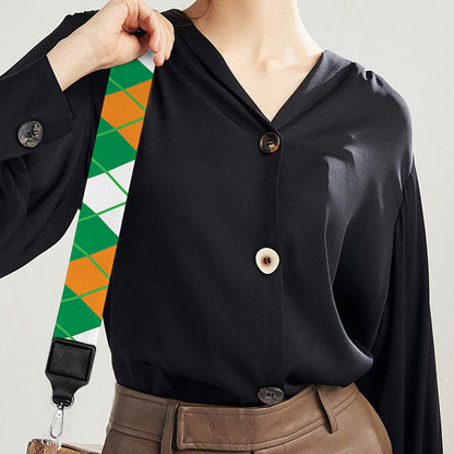 Saint Patrick's Day Argyle Pattern Print Bag Strap