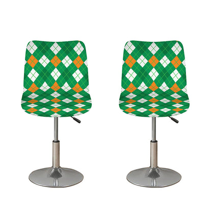 Saint Patrick's Day Argyle Pattern Print Bar Stool Covers