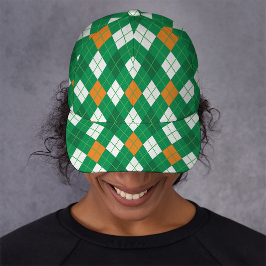 Saint Patrick's Day Argyle Pattern Print Baseball Cap