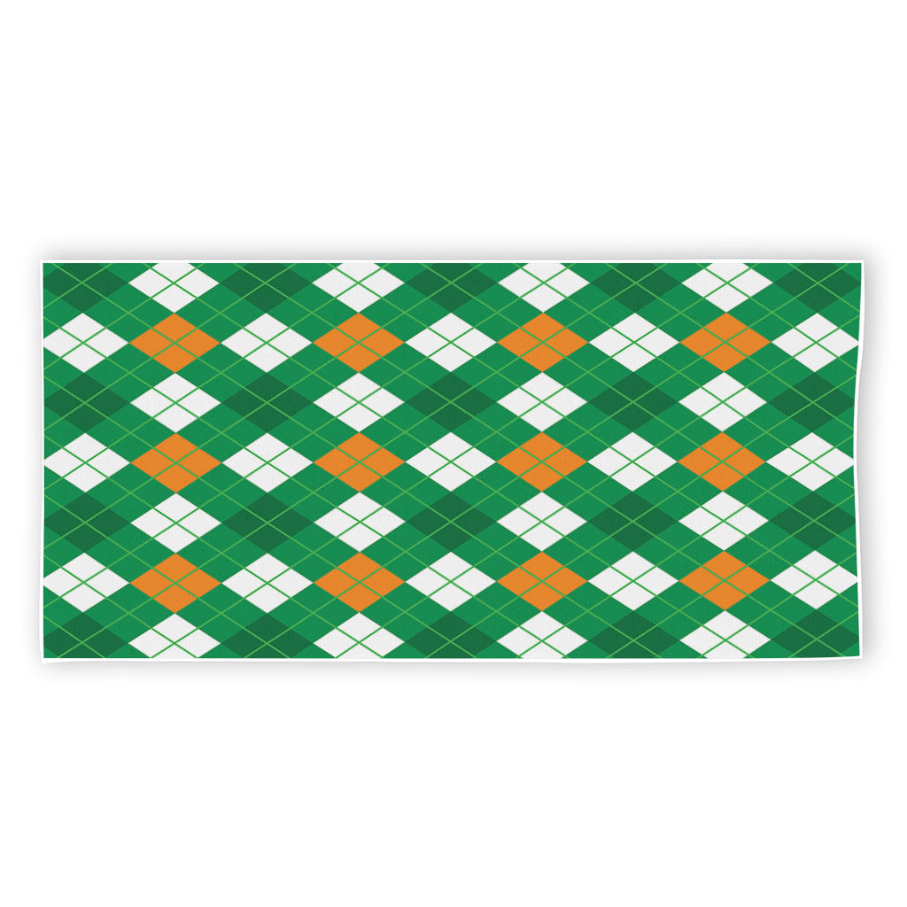 Saint Patrick's Day Argyle Pattern Print Beach Towel