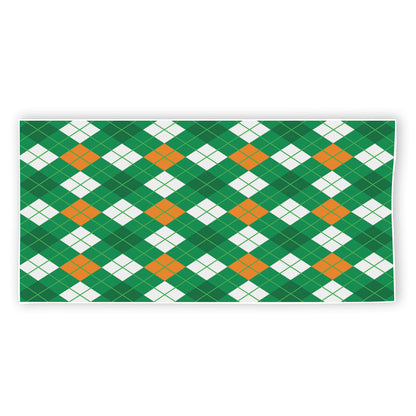 Saint Patrick's Day Argyle Pattern Print Beach Towel